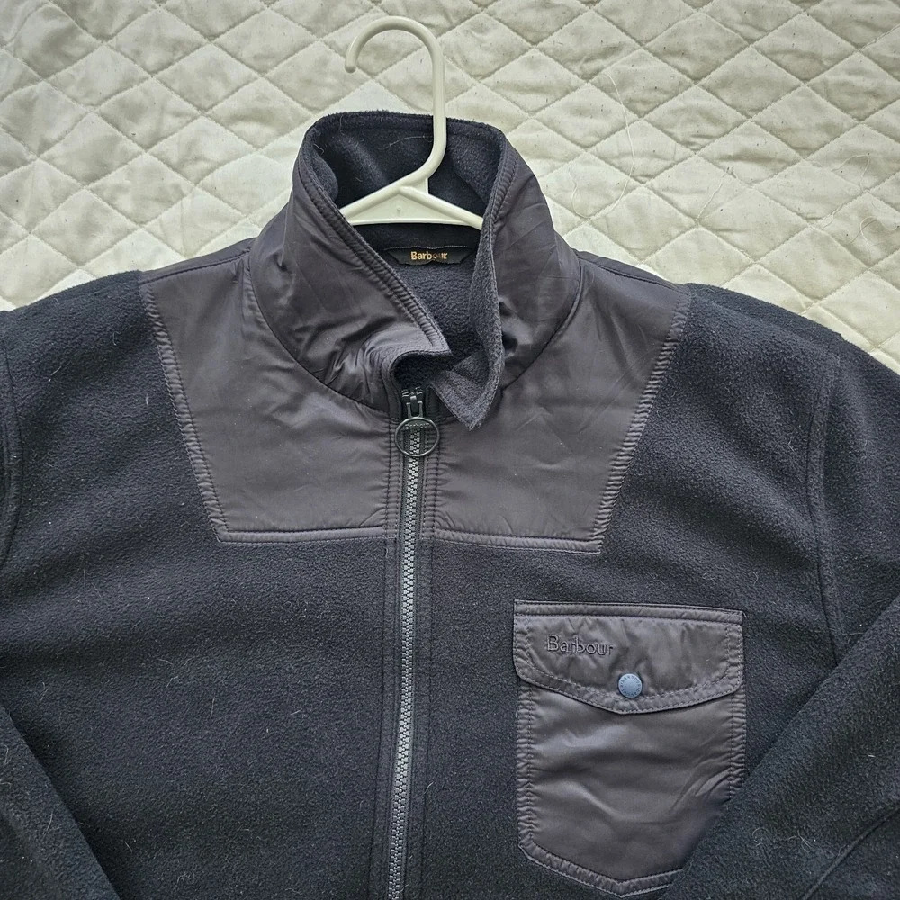 Barbour Fairmond Fleece Navy Blue 1/4 Zip Sweater Pullover Mens Size‎ XXLarge
